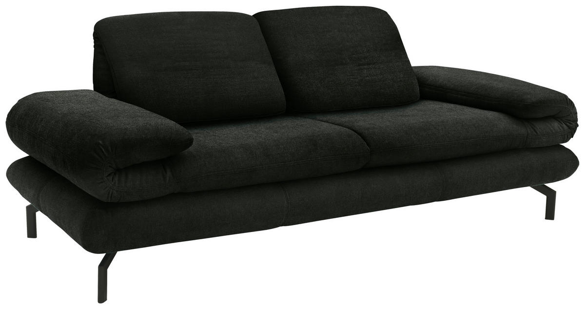2-SITZER-SOFA in Webstoff Dunkelgrün  - Dunkelgrün/Schwarz, Design, Textil/Metall (204/83/98cm) - LOOKS by W.Joop