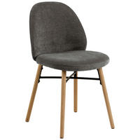 STUHL  in Chenille  - Eichefarben/Grau, Design, Holz/Textil (54/82,5/56cm) - MID.YOU