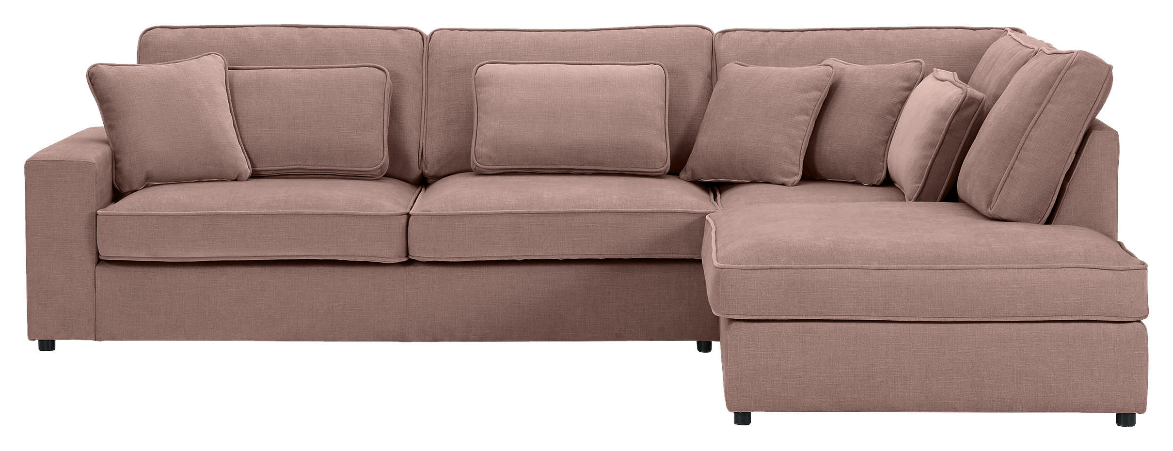 ECKSOFA Altrosa Flachgewebe Zierkissen, Rückenkissen, Rücken echt  - Schwarz/Altrosa, MODERN, Kunststoff/Textil (307/228cm) - Carryhome