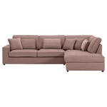 ECKSOFA Altrosa Flachgewebe Zierkissen, Rückenkissen, Rücken echt  - Schwarz/Altrosa, MODERN, Kunststoff/Textil (307/228cm) - Carryhome