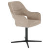 ARMLEHNSTUHL  in Eisen Leinenoptik  - Taupe/Schwarz, MODERN, Holz/Textil (56/86/63cm) - MID.YOU