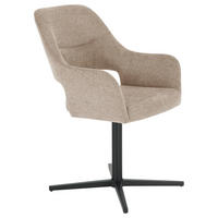 ARMLEHNSTUHL  in Eisen Leinenoptik  - Taupe/Schwarz, MODERN, Holz/Textil (56/86/63cm) - MID.YOU