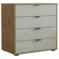 KOMMODE  in 80/70/43 cm  - Schieferfarben/Eiche Bianco, KONVENTIONELL, Glas/Holzwerkstoff (80/70/43cm) - Dieter Knoll
