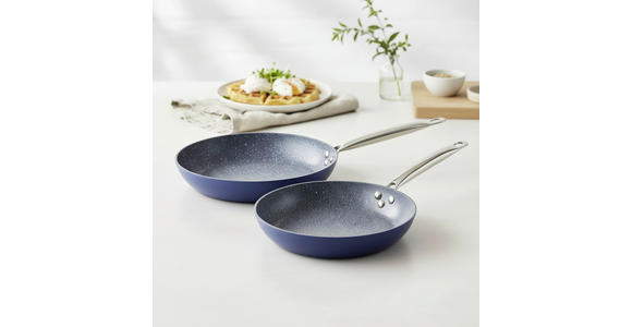 PFANNENSET Aluminium, Edelstahl 2-teilig  - Dunkelblau, Basics, Metall - Homeware Profession.