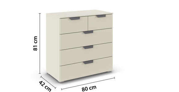 KOMMODE  in 80/81/42 cm  - Champagner/Dunkelgrau, Design, Holzwerkstoff/Metall (80/81/42cm) - Carryhome