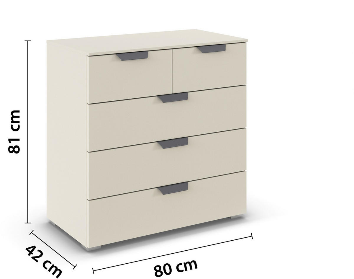 KOMMODE  in 80/81/42 cm  - Champagner/Dunkelgrau, Design, Holzwerkstoff/Metall (80/81/42cm) - Carryhome