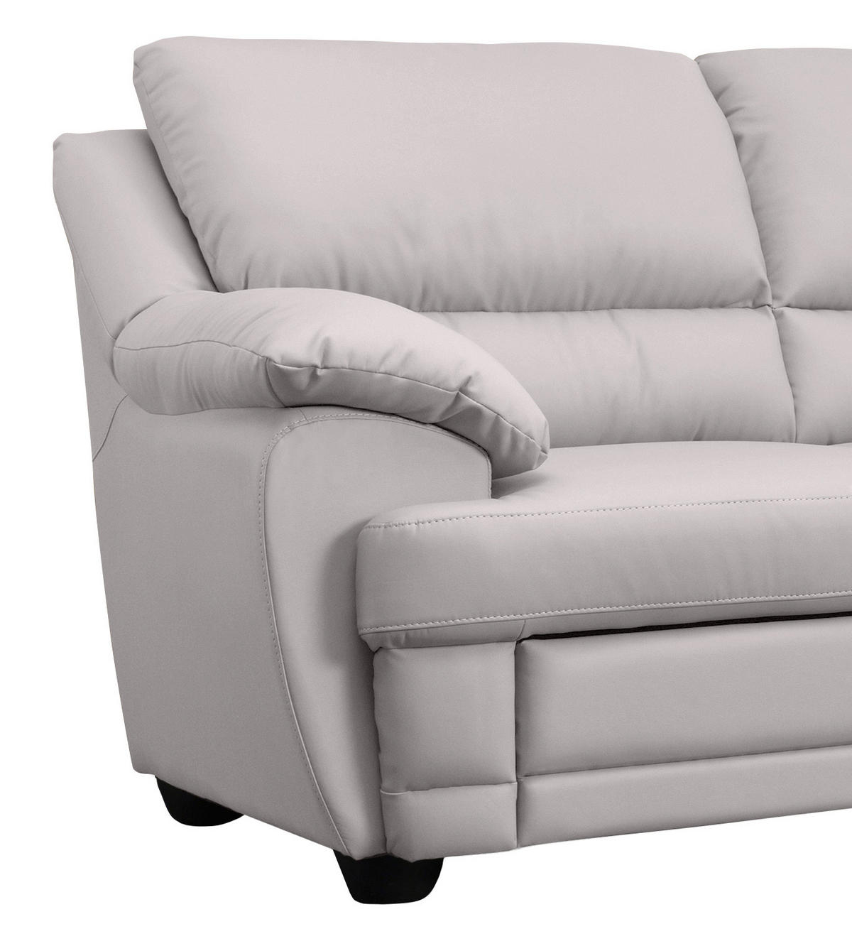 ECKSOFA in Lederlook Hellgrau  245/225 cm  - Hellgrau, Design, Kunststoff/Textil (245/225cm) - Livetastic