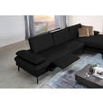 ECKSOFA in Echtleder Schwarz  - Schwarz, Design, Leder/Metall (325/157cm) - Dieter Knoll