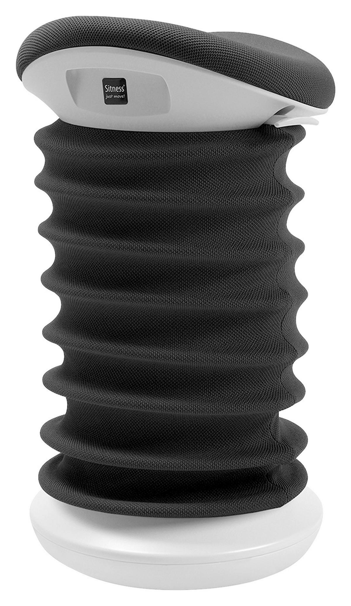 BÜROHOCKER Schwarz, Weiß  - Schwarz/Weiß, Design, Kunststoff/Textil (37,5/53-64/36cm) - Topstar