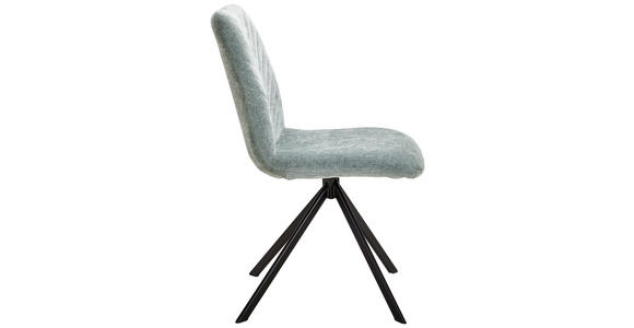 STUHL - Blau/Schwarz, Design, Textil/Metall (47/87/61cm) - Xora