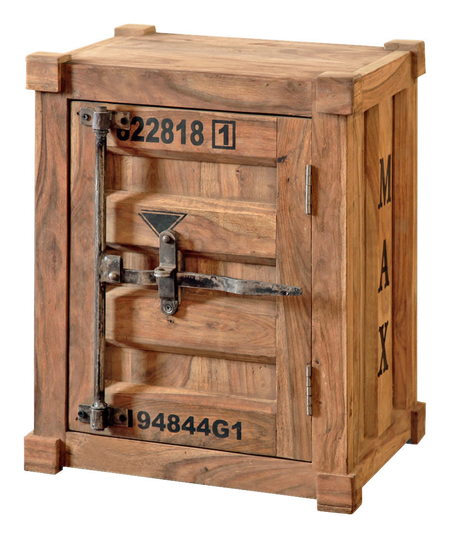 KOMMODE Sheesham massiv Sheeshamfarben - Sheeshamfarben, KONVENTIONELL, Holz/Metall (49/59/39cm) - Livetastic