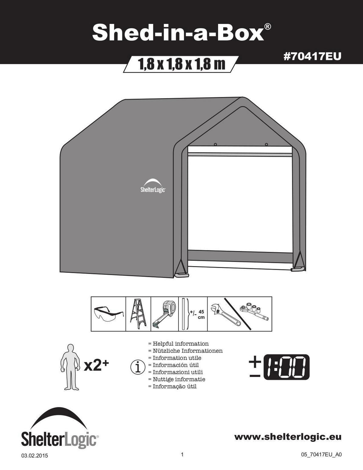 GERÄTEHAUS 180/180/180 cm  - Grün, Basics, Kunststoff (180/180/180cm) - Ambia Garden