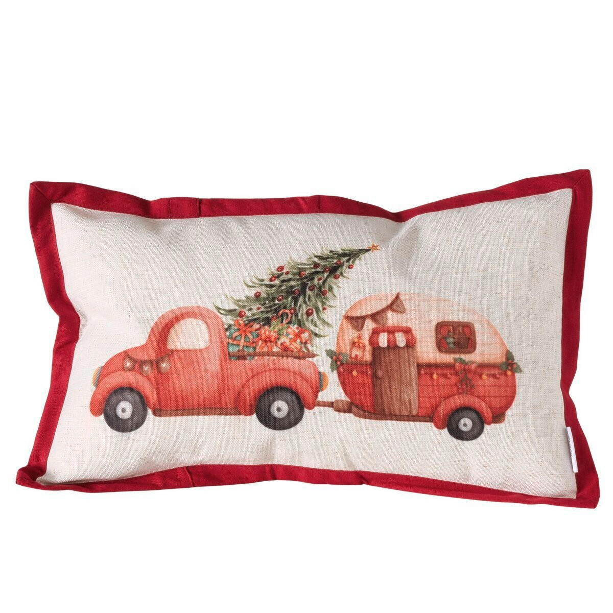 ZIERKISSEN    - Weiss/Weinrot, Basics, Textil (50/30/12cm)