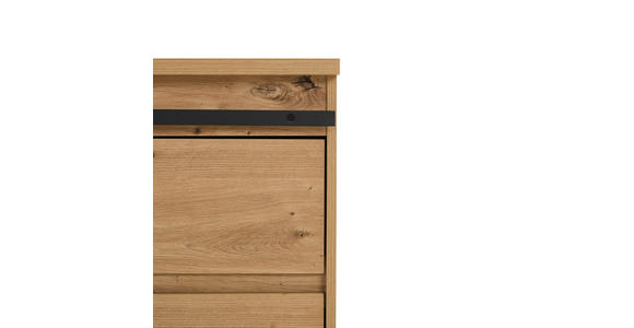 KOMMODE , 120/86/4 cm, 3 Schublade(n)  - Eichefarben/Schwarz, LIFESTYLE, Holzwerkstoff/Kunststoff (120/86/4cm) - Landscape
