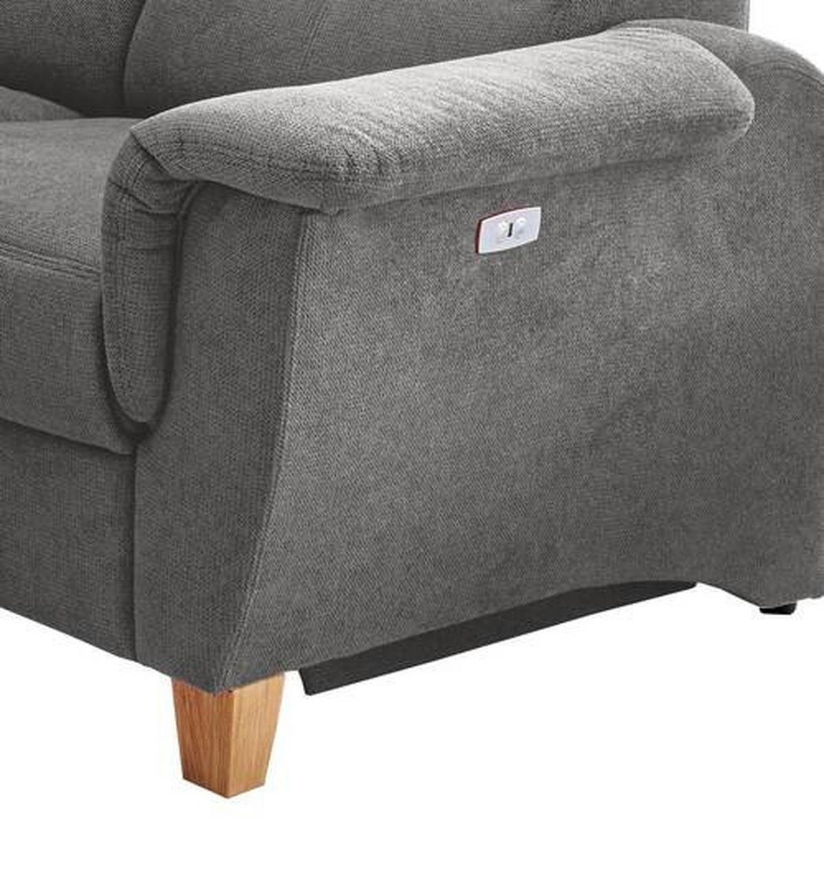 ECKSOFA in Struktur Dunkelgrau  - Wildeiche/Dunkelgrau, Konventionell, Holz/Textil (237/186cm) - Livetastic