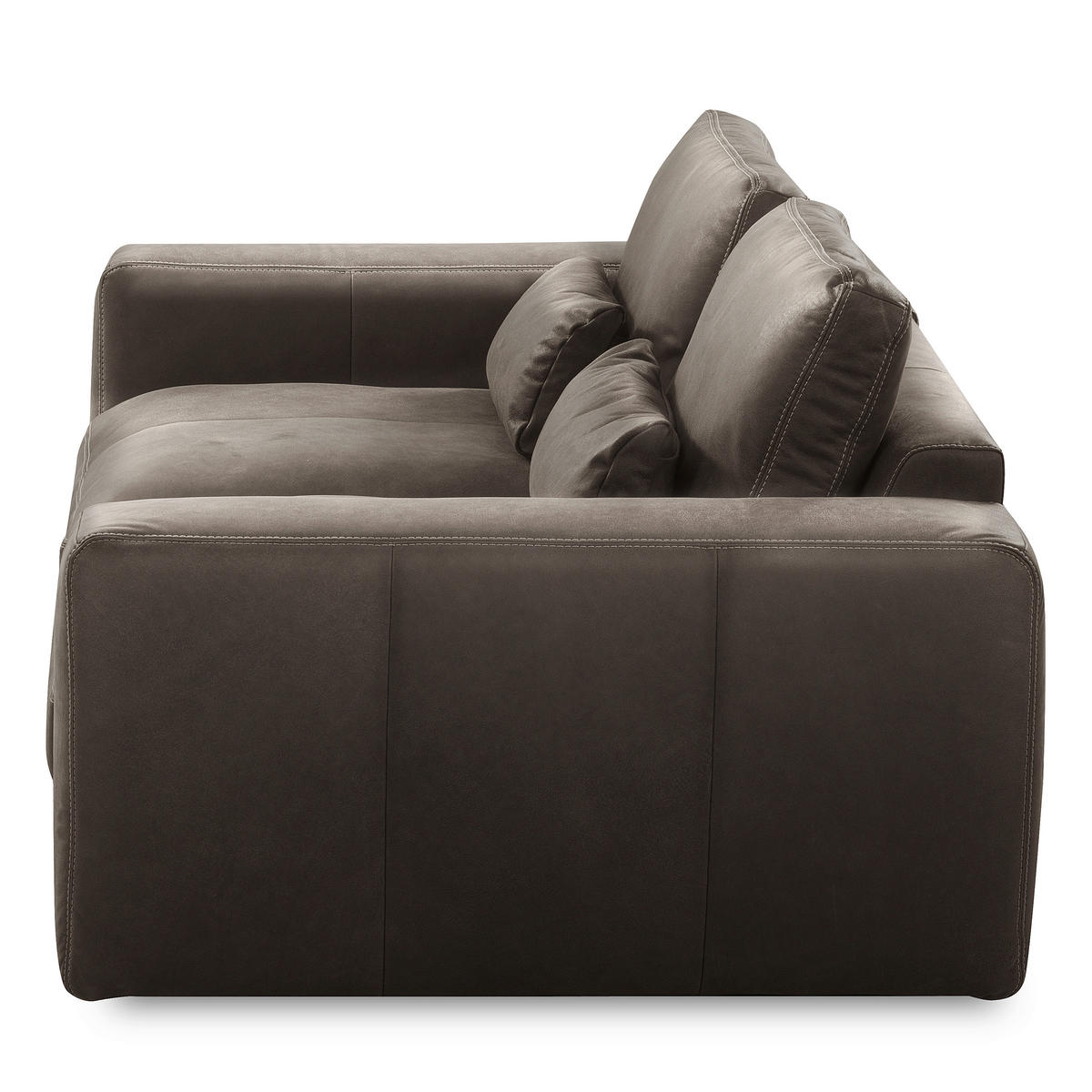 2-SITZER-SOFA  in Echtleder Fango   - Fango/Beige, Design, Leder/Kunststoff (240/85/123cm) - Livetastic