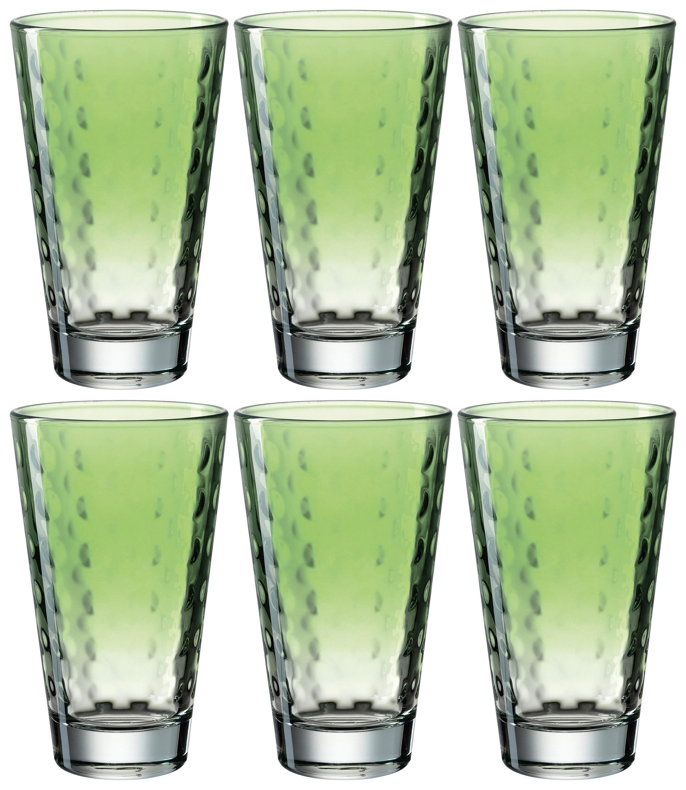 GLÄSERSET Optic  - Hellgrün, Basics, Glas (300ml) - Leonardo