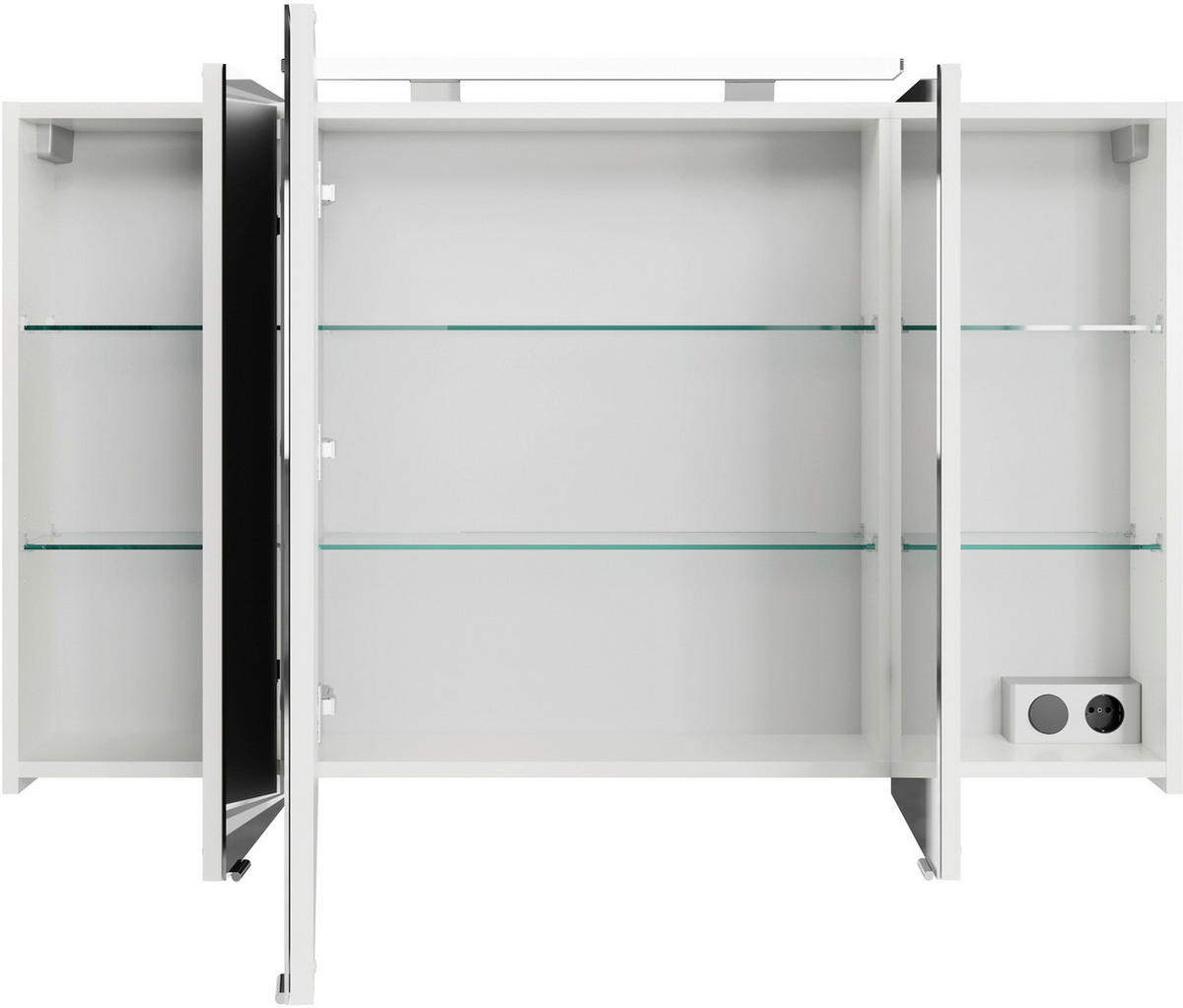 BADEZIMMER 3-teilig  in 120,5 cm  - Chromfarben/Weiß Hochglanz, MODERN, Glas/Keramik (120,5cm) - Sadena