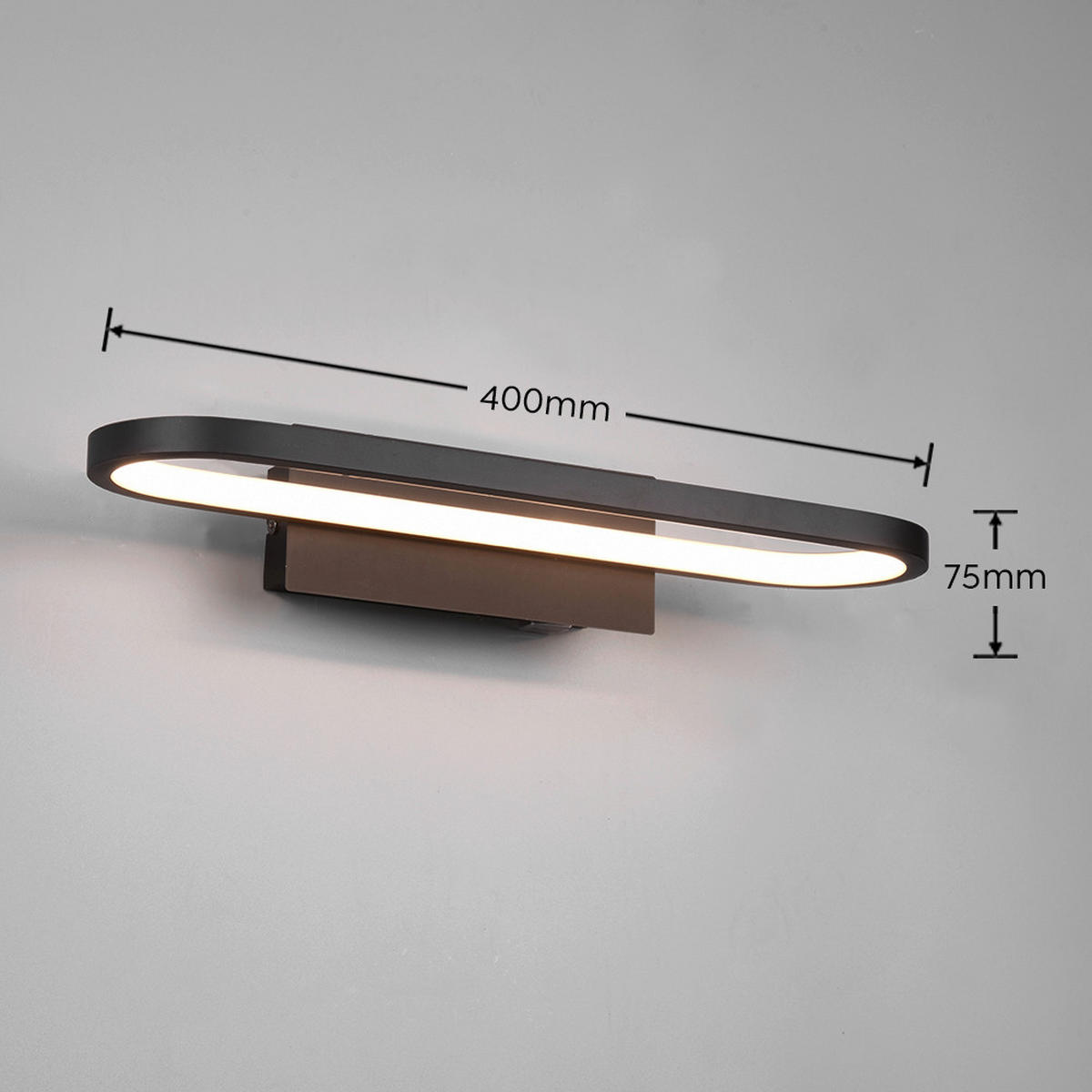 BADEZIMMER-WANDLEUCHTE - Schwarz, Basics, Metall (40/14,8/7,5cm) - Trio Leuchten