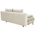 SCHLAFSOFA  mit Liegefunktion, Schlafen auf Sitzhöhe, Rücken echt Chenille Creme  - Creme/Schwarz, KONVENTIONELL, Textil/Metall (203/94/96cm) - Carryhome