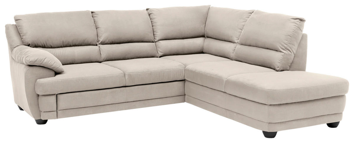 ECKSOFA in Mikrofaser Sandfarben  245/225 cm  - Sandfarben, Design, Kunststoff/Textil (245/225cm) - Livetastic