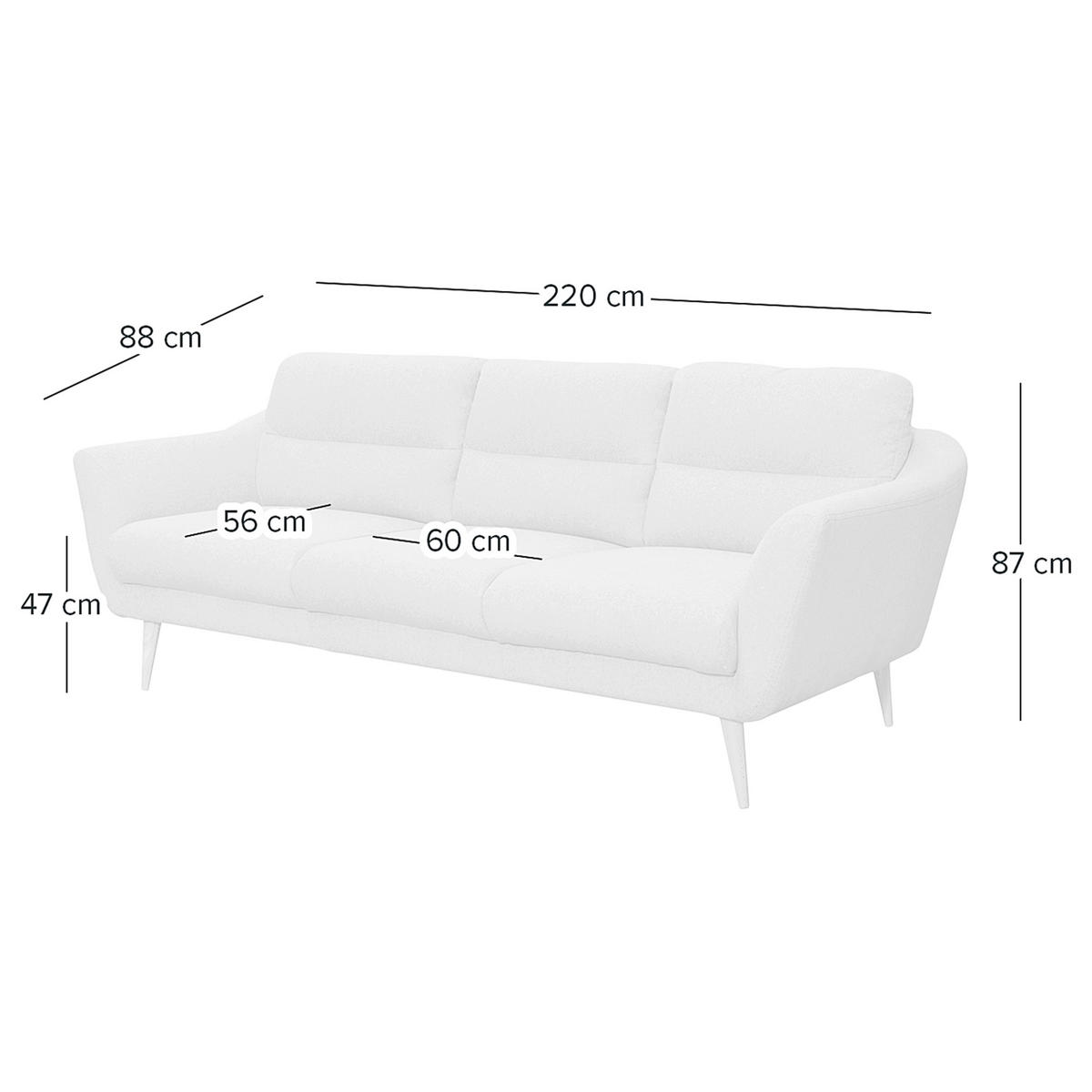 3-SITZER-SOFA Webstoff Braun  - Buchefarben/Braun, Design, Holz/Textil (209/87/88cm) - Livetastic