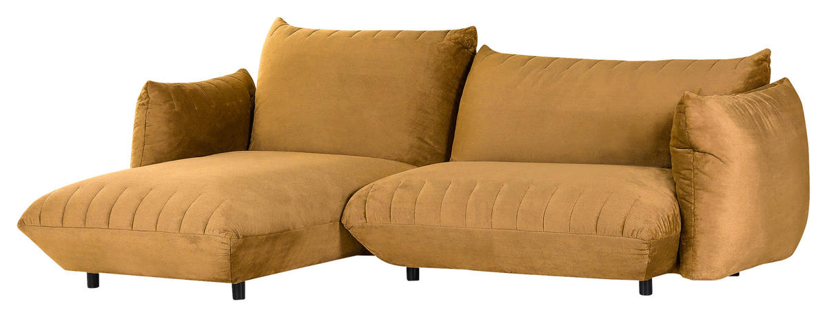 HÖRNSOFFA i plysch orange  - orange/svart, Klassisk, textil/plast (170/270cm) - MID.YOU