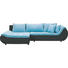 WOHNLANDSCHAFT Webstoff Rückenkissen, Schlaffunktion, Zierkissen - Blau/Schwarz, Design, Kunststoff/Textil (185/310cm) - Carryhome