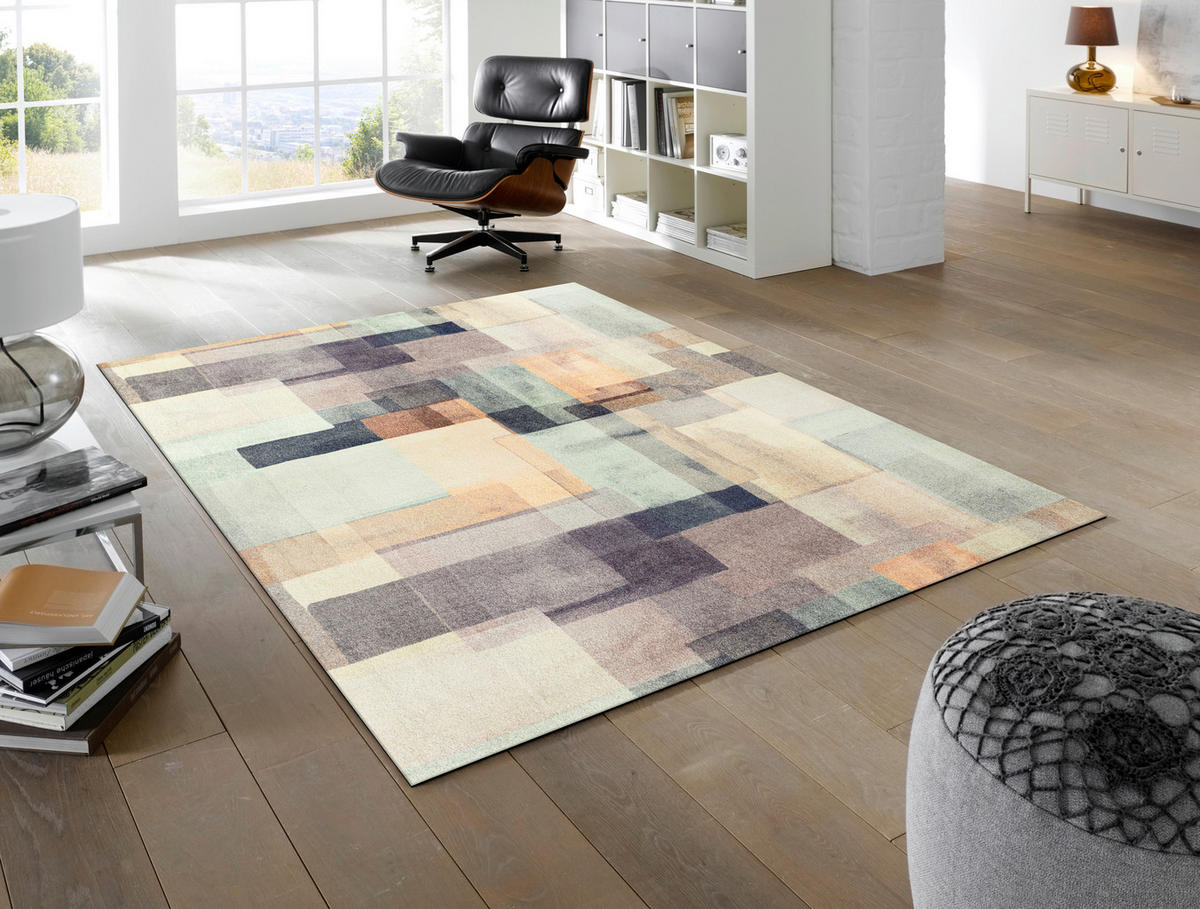 FLACHWEBETEPPICH 170/240 cm Gentle Blocks Grau  - Grau, Design, Kunststoff/Textil (170/240cm) - wash+dry