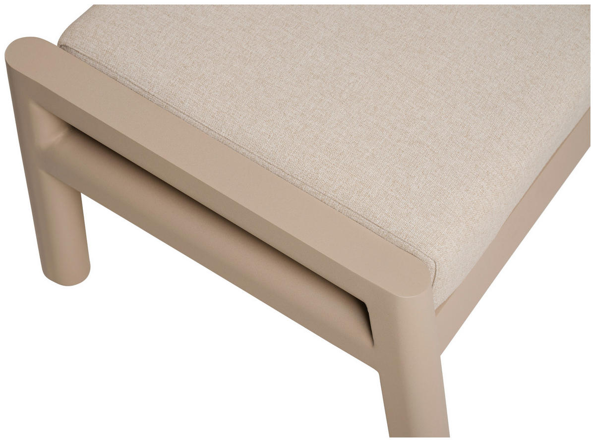 LOUNGEHOCKER  - Champagner/Creme, Basics, Textil/Metall (77/44/53cm) - Tierra Outdoor