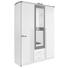 DREHTÜRENSCHRANK 3-türig Grau, Weiß - Alufarben/Weiß, Basics, Glas/Holzwerkstoff (136/199/56cm) - Carryhome