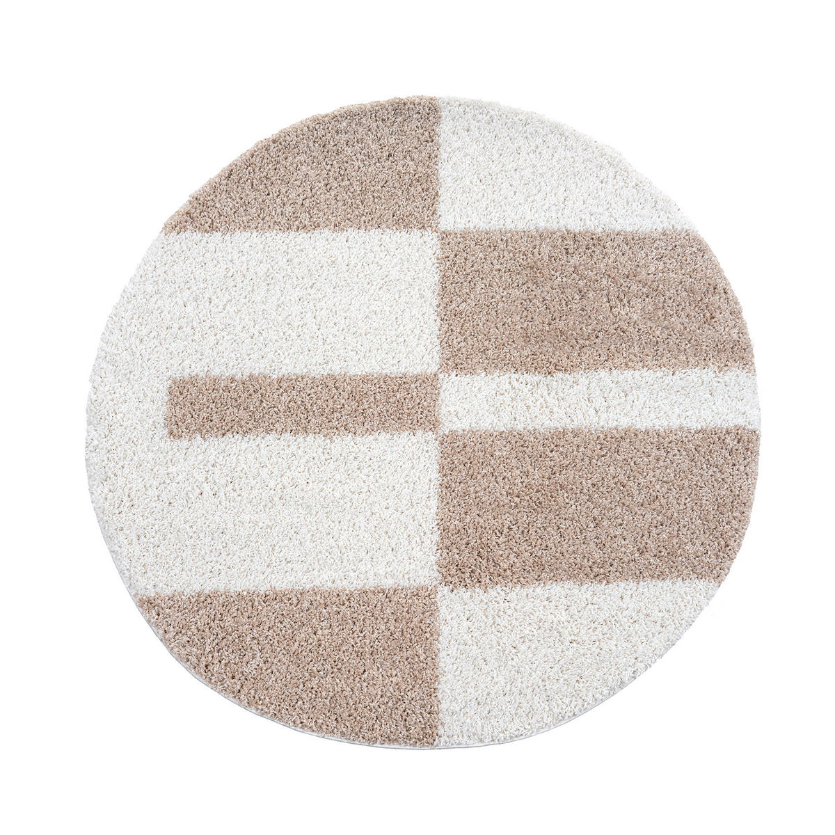 HOCHFLORTEPPICH 80 cm Milano Weiß, Beige  - Beige/Weiß, Basics, Kunststoff/Textil (80cm) - Novel
