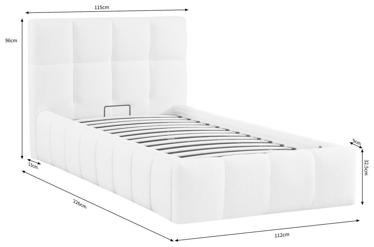 POLSTERBETT 90/200 cm  Creme  - Creme/Schwarz, Modern, Holz/Kunststoff (90/200cm) - Livetastic