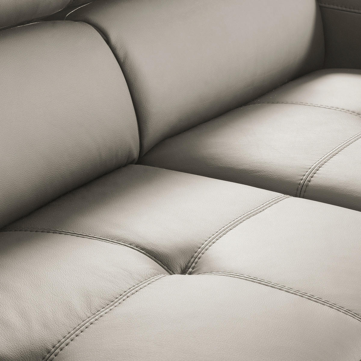 ECKSOFA  in Lederlook Echtleder Platinfarben  - Platinfarben/Schwarz, Design, Leder/Textil (247/173cm) - Livetastic