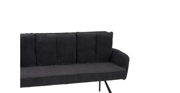 SITZBANK 180/93/67 cm Cord Dunkelgrau  - Dunkelgrau/Schwarz, Design, Textil/Metall (180/93/67cm) - Novel