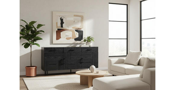 SIDEBOARD  170/80/40 cm 3 Schublade(n)  - Schwarz, LIFESTYLE, Holz/Metall (170/80/40cm) - Landscape