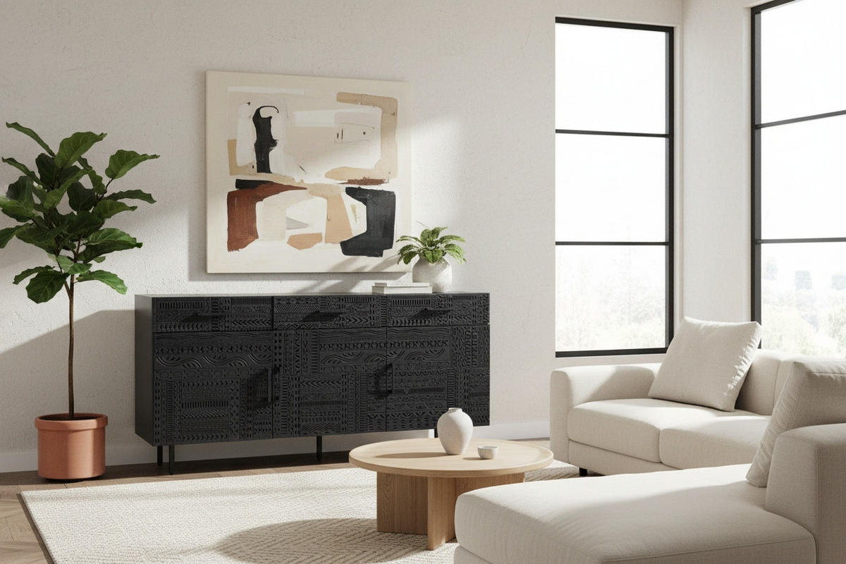 SIDEBOARD  170/80/40 cm 3 Schublade(n)  - Schwarz, LIFESTYLE, Holz/Metall (170/80/40cm) - Landscape