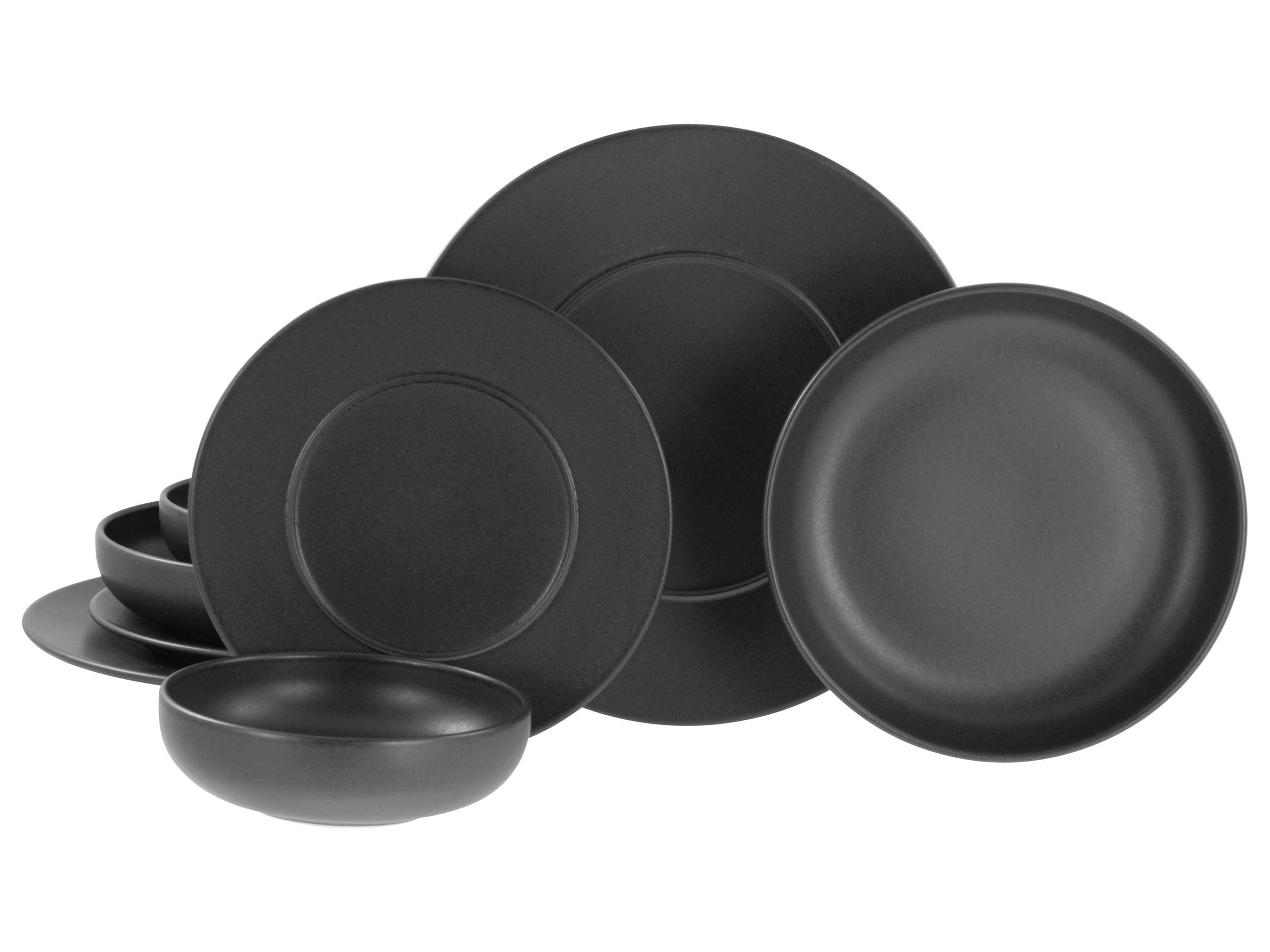 SERVIS Unico Schwarz 8 delar  - svart, Basics, keramik - Creatable
