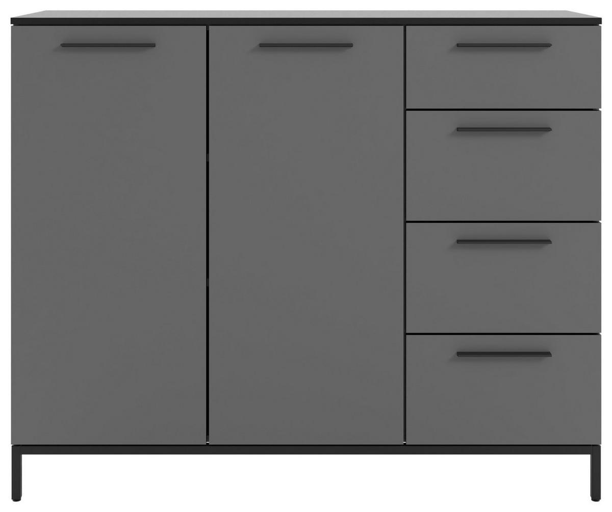 SIDEBOARD Soul  in 135/111/40 cm  - Dunkelgrau/Schwarz, MODERN, Holzwerkstoff/Metall (135/111/40cm)