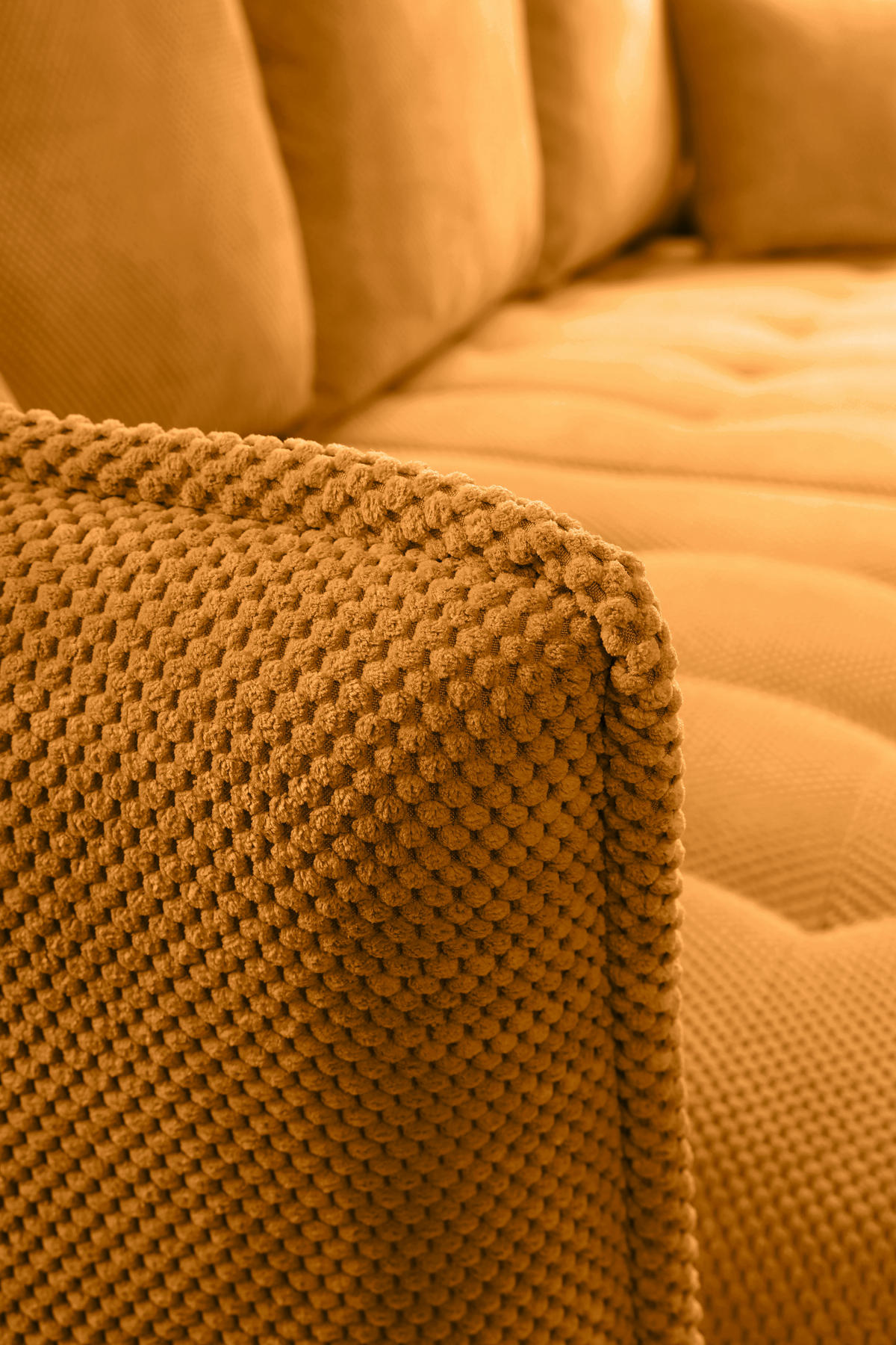 ECKSOFA Currygelb Chenille  - Currygelb/Schwarz, KONVENTIONELL, Holz/Textil (160/290cm) - Carryhome