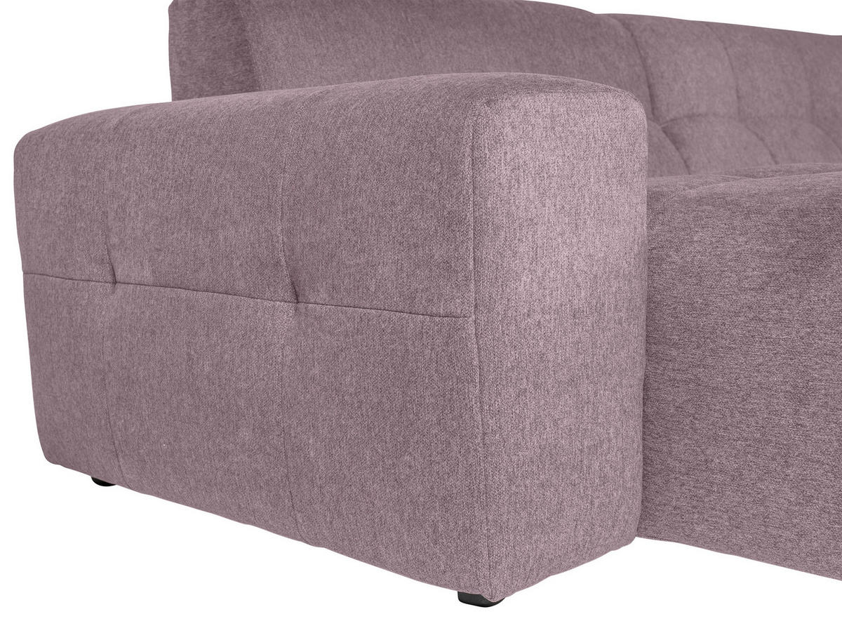 ECKSOFA Altrosa Webstoff  - Schwarz/Altrosa, KONVENTIONELL, Kunststoff/Textil (301/160cm) - Carryhome