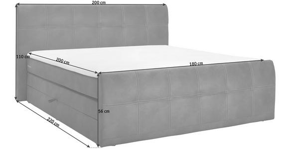 BOXSPRINGBETT 180/200 cm  in Anthrazit  - Anthrazit, Design, Textil (180/200cm) - Carryhome