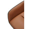 ARMLEHNSTUHL  in Eisen Mikrofaser Echtleder pigmentiert  - Cognac/Anthrazit, Design, Leder/Textil (58/89/67cm) - Novel