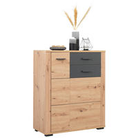 SCHUHSCHRANK  in 85/105/38 cm  - Eichefarben/Anthrazit, KONVENTIONELL, Holzwerkstoff/Kunststoff (85/105/38cm) - Xora