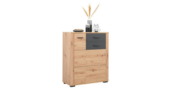 SCHUHSCHRANK in 85/105/38 cm - Eichefarben/Anthrazit, KONVENTIONELL, Holzwerkstoff/Kunststoff (85/105/38cm) - Xora