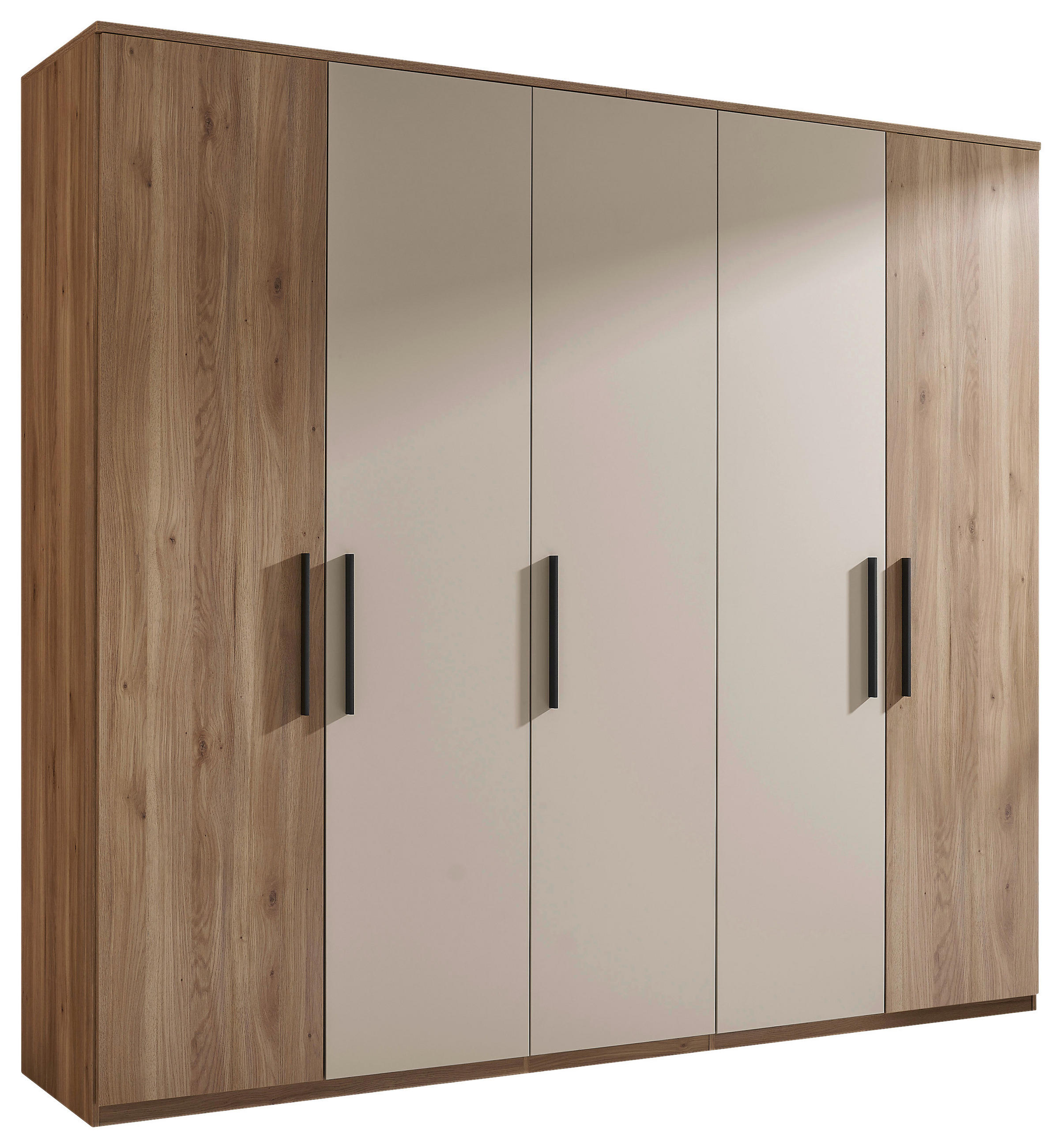 DREHTÜRENSCHRANK Eichefarben, Kaschmir  - Kaschmir/Eichefarben, Design, Holzwerkstoff/Metall (250,8/227,7/60cm) - Xora