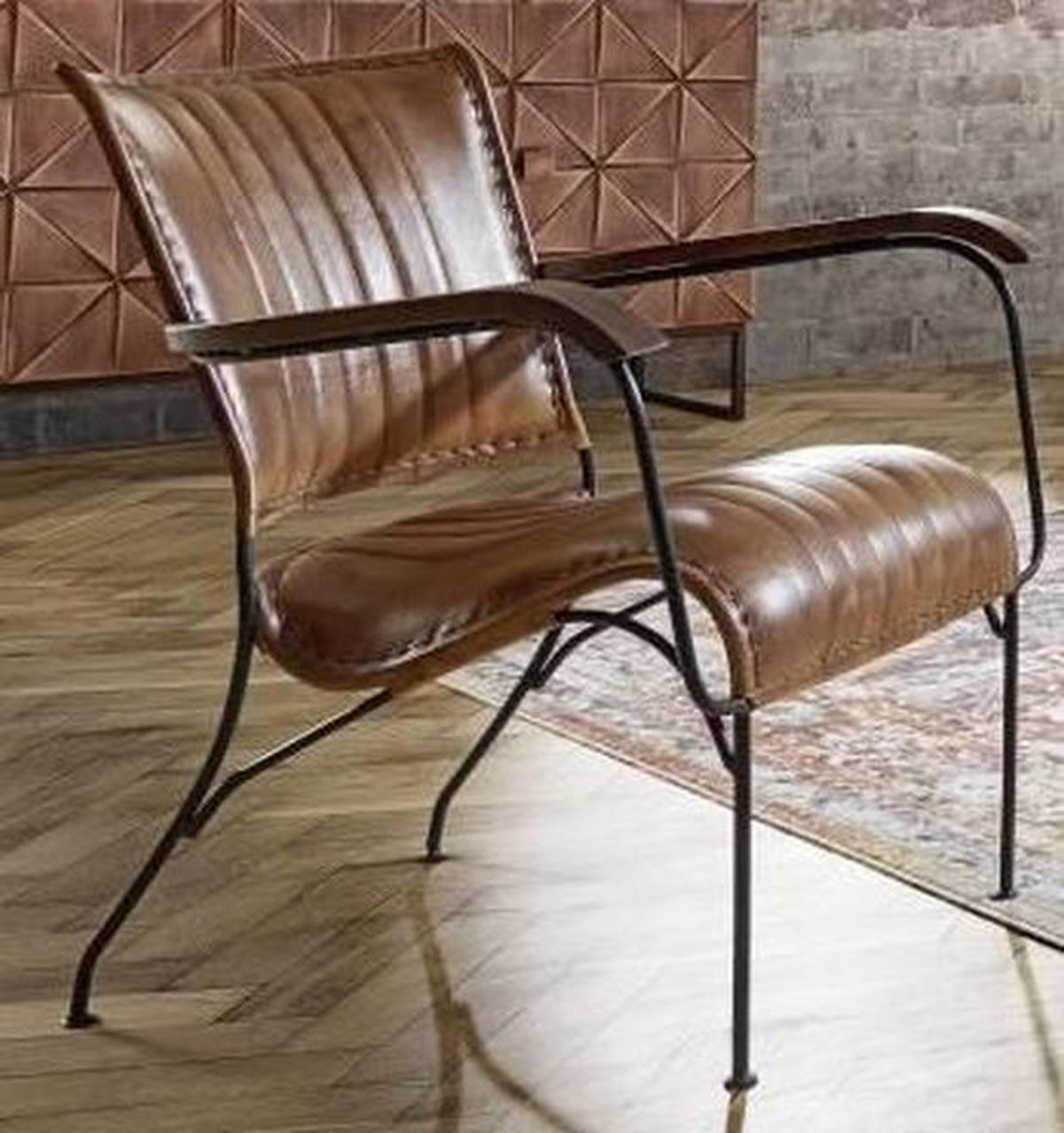 FOTELJ,  rjava, črna les, kovina, usnje - črna/rjava, Trendi, kovina/les (68/76/75cm) - Landscape