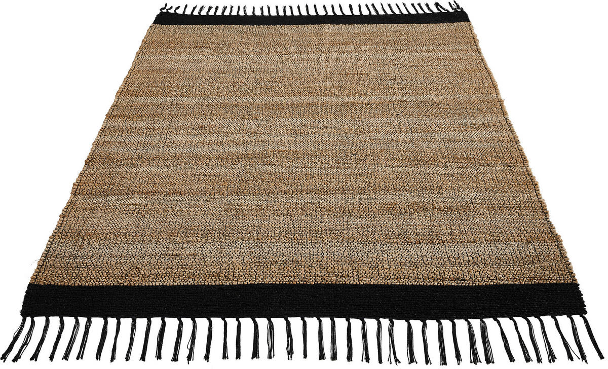 JUTOVÝ KOBEREC, 160/230 cm černá, jílová barva - černá/jílová barva, Design, textil (160/230cm) - Linea Natura