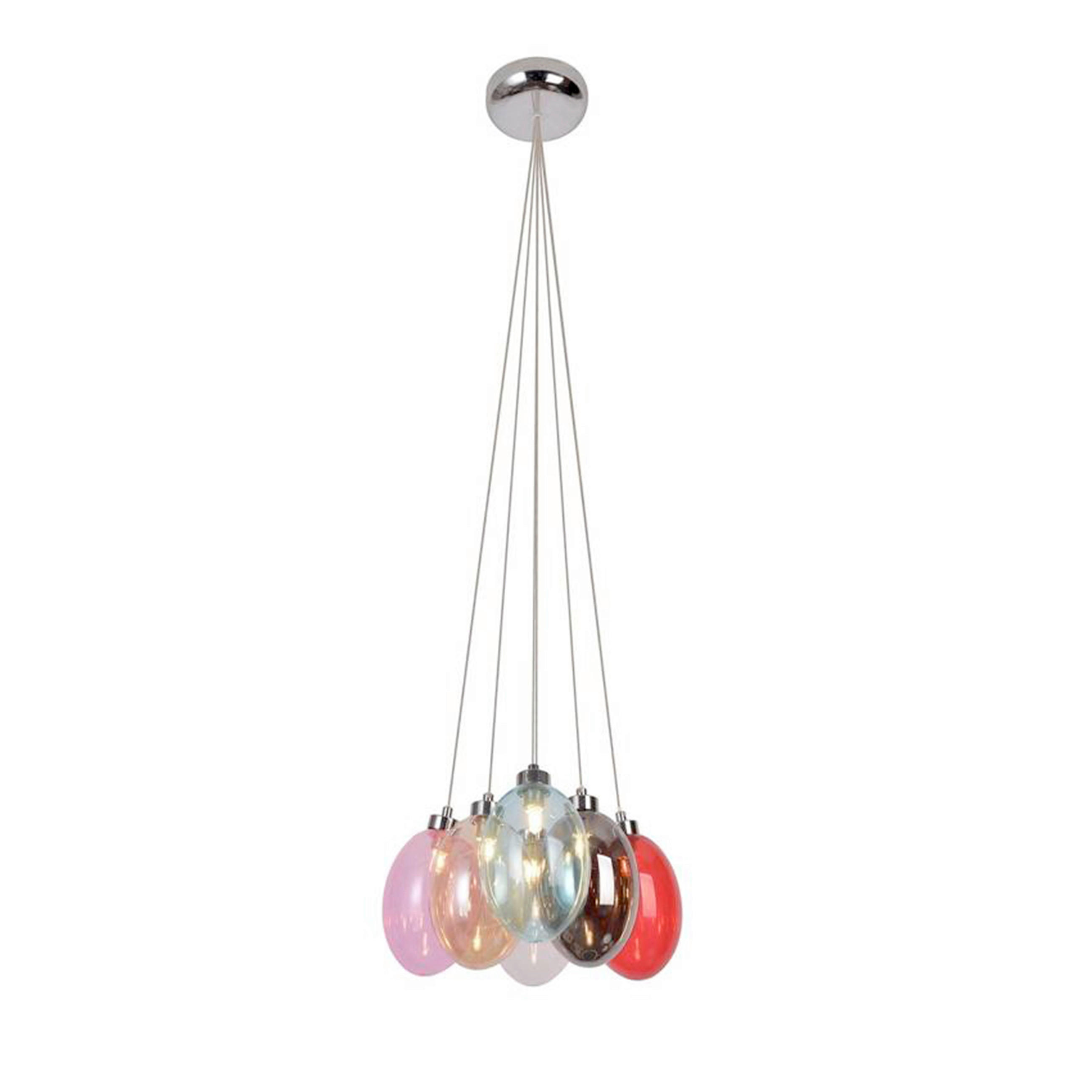 PENDELLAMPA Lukka 32/32/110 cm  - multicolor, Design, metall/glas (32/32/110cm)