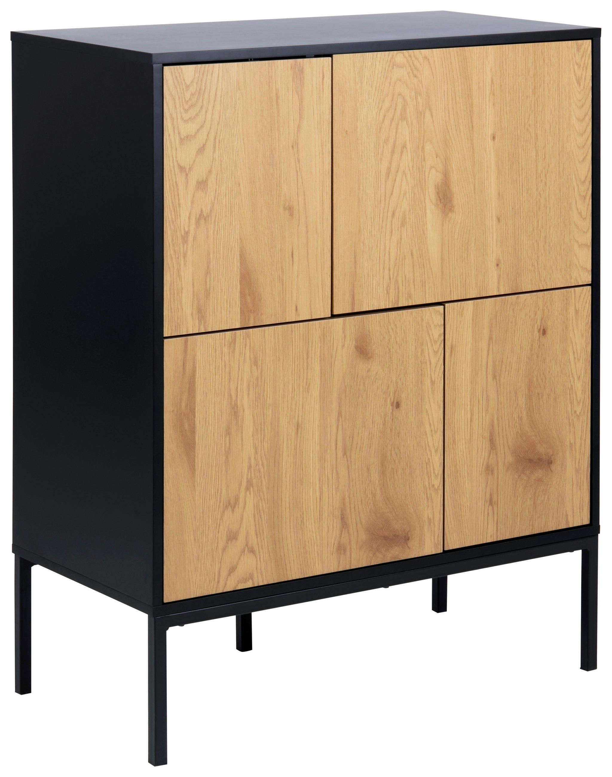 ANRICHTE bedruckt - Eichefarben/Schwarz, MODERN, Metall (80/103/40cm) - MID.YOU